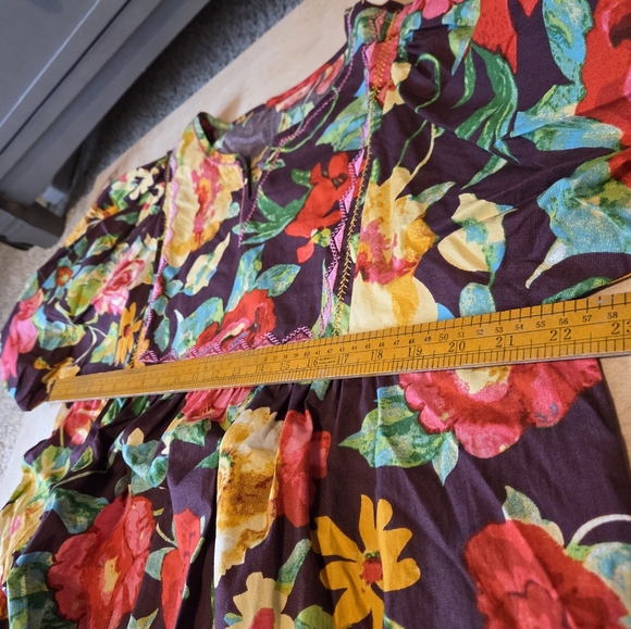 Boutique Purple Floral Embroidered Multicolor Women's Puff Sleeve Top XL - Picture 13 of 13